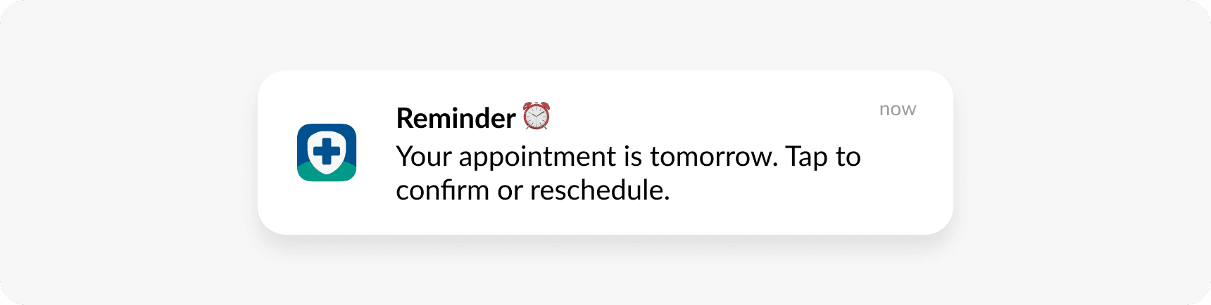 HIPAA compliant push appointment reminder example